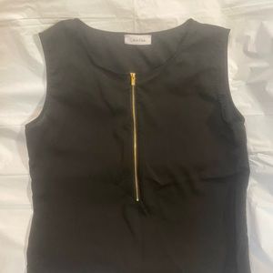 Sleeveless zipper front blouse